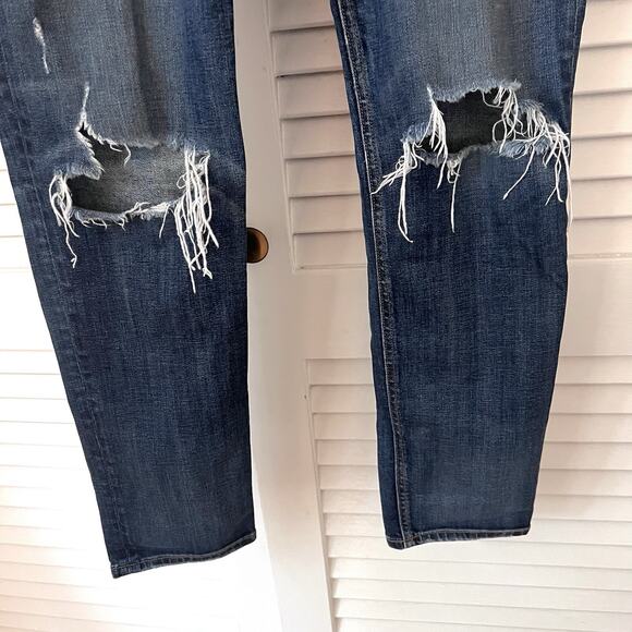Rag & Bone Women’s Dre Slim Boyfriend Jeans Size 27 Distressed Ripped Knees Blue - Picture 5 of 12